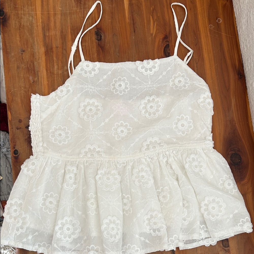 Lulu's White Floral Lace Camisole